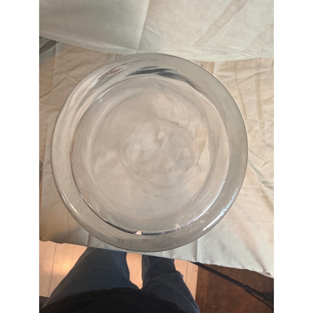 Clear Glass Hurricane Vase Flared Rim Pedestal Base Candle Holder 10.5 Inch